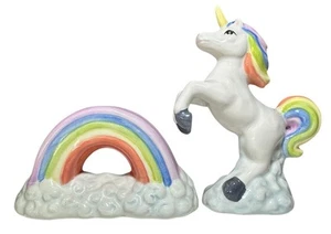 Ceramic Unicorn Jumping Over the Rainbow Salt and Pepper Shakers, Home Décor - Picture 1 of 7