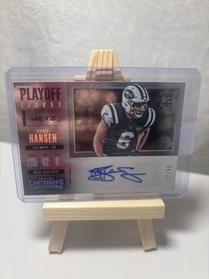 2017 Panini Contenders Chad Hansen Rookie Auto Playoff Ticket /99 Jets RC #275 - Image 1 of 2