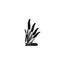 Set 6 pezzi Coltelli in espositore con lame in ceramica con ceppo nero