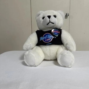 VTG Hard Rock Cafe Aspen White Rare Plush Bear Stuffed Animal 1990 8" With Pin - Picture 1 of 16