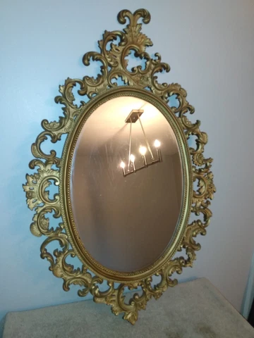 Vintage 1964 Burwood Products Co Ornate Baroque Cottage Chic Wall Mirror 4219 Cover