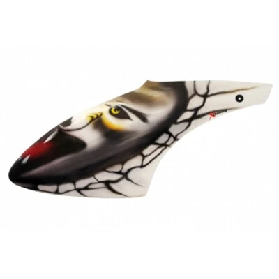 XCanopy Airbrush Fiberglass Snow Leopard Canopy - BLADE 500X/3D - Image 1 of 2