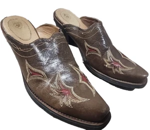 Ariat Women Western Inlayed Pointy Toe Mule Heel Shoe Size 7.5 Rockabilly - Picture 1 of 13