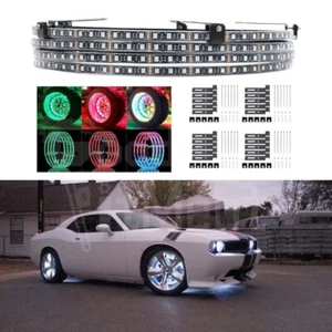 Para Dodge Challenger Charger 4x 15.5" LED Anillo de rueda Llanta Luces RGB Señal de giro - Imagen 1 de 14