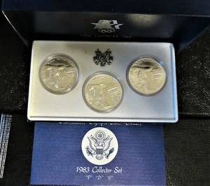 1983 Olympic Collector Set P-D-S mints UNC-MS Silver Dollars w/OGP * FREE Ship * - Picture 1 of 2