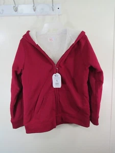 New Wonder Nation Lined Zip Hoodie Size XXL 18 Cranberry Kiss Color Pocket - Picture 1 of 8