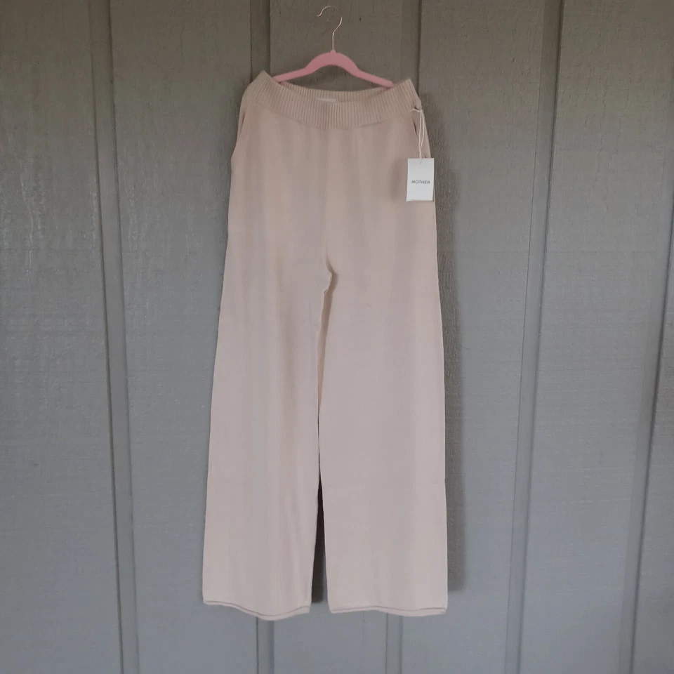 Mother Women The Zesty Knit Pants Size S Preppy Beige Hover High Waist Pull On