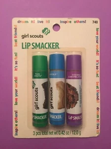 HTF Vintage Bonne Bell Lip Smacker Girl Scouts Cookie Balm Caramel Mint Trefoils - Picture 1 of 2