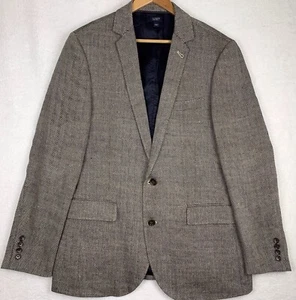 NWT J Crew Ludlow Brown Herringbone 100% Linen Blazer Sport Jacket Mens 40R - Picture 1 of 11