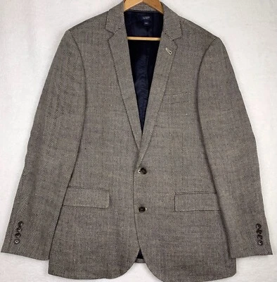 NWT J Crew Ludlow Brown Herringbone 100% Linen Blazer Sport Jacket Mens 40R - Image 1 of 4