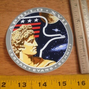 NASA Apollo 17 XVII Cernan Evans Schmitt Original VINTAGE Sticker Aufkleber Mactac - Bild 1 von 2