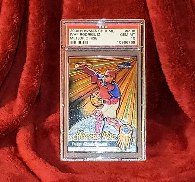 IVAN RODRIGUEZ 2000 BOWMAN CROMO METEORICO ASCENSO #MR8 PSA 10 🔥 Texas Rangers Foto 1 de 2