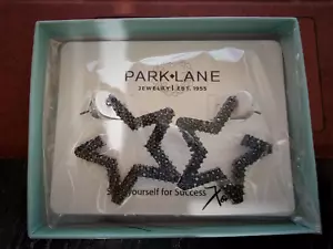 Park Lane LYRA Star Pierced Earrings Hematite Marcasite - Picture 1 of 8