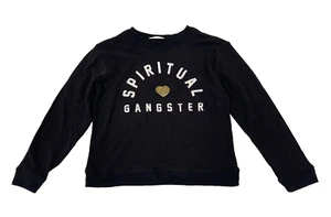 Spiritual Gangster Girls Savasana Sweatshirt Black Pullover Graphic Size 10 S - Picture 1 of 10