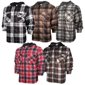 Para hombre Sudadera con Capucha Pesada a Cuadros Franela Completa Mangas Largas Chaqueta con Capucha Cálida - Imagen 1 de 17