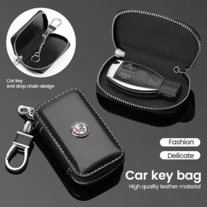 Portachiavi Auto in Ecopelle NERO Contenitivo Alfa Romeo - Foto 1 di 8