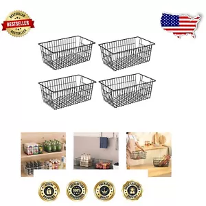 Versatile Metal Wire Baskets - 4-Pack for Organized Kitchen, Bathroom & Laundry - Picture 1 of 8