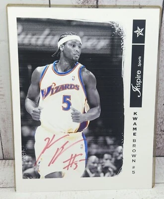 Foto autografiada de baloncesto deportivo inspirada en la NBA de los Washington Wizards de Kwame Brown Foto 1 de 2
