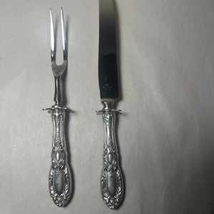 Towle King Richard Knife & Fork Steak Carving Set Sterling & Stainless - Picture 1 of 5