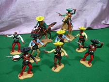 SOLDATINI TOY SOLDIERS '60 54 mm MESSICANI MEXICAN 11 FIGURES CAVALLO A PIEDI