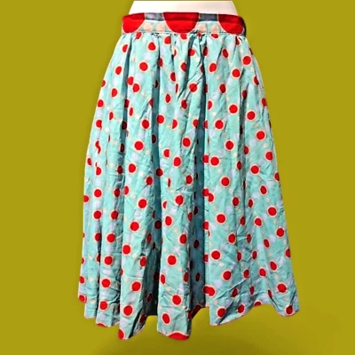 VINTAGE HANDMADE 1960s skirt MOD GOGO FUNKY turquoise/red S M 2E - Image 1 of 4