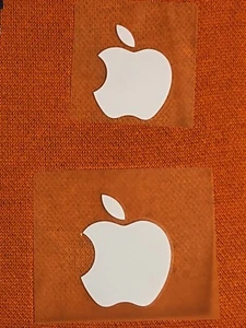 Authentic Apple White Logo Sticker Decal iphone ipod 2 pieces one small and LG - Picture 1 of 2