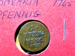 Germania Baviera 1765 1 Pfennig F3 - Foto 1 di 2