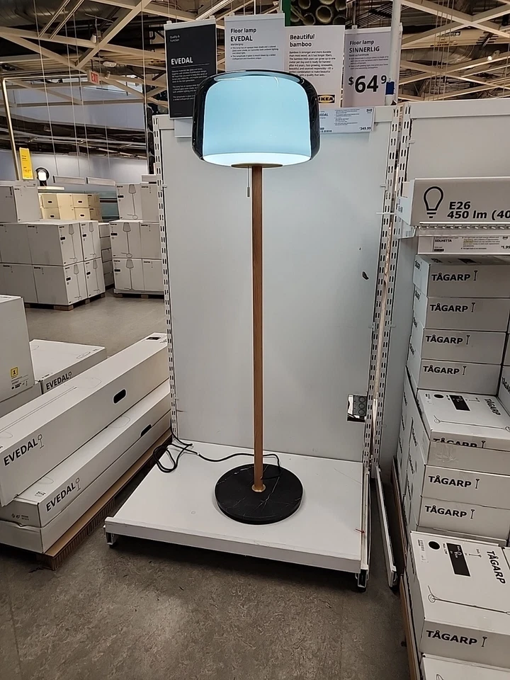 EVEDAL Floor lamp with LED bulb, marble/gray. Unique stone best quality - Image 1 of 4