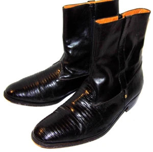 BOTAS BALLY VINTAGE PARA MUJER NEGRAS CON CREMALLERA 7"! ¡LAGARTO Y CUERO GENUINO! ITALIA 8,5 - Imagen 1 de 19