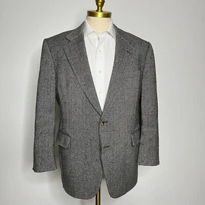Jos A Bank Blazer Mens Herringbone Gray 44R Sport Coat Jacket - Picture 1 of 12