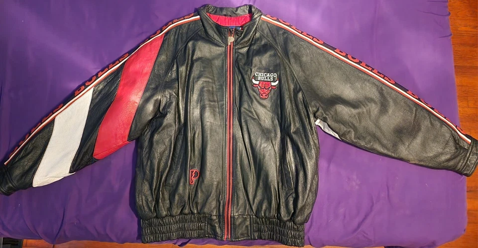 Chaqueta de cuero Wilson Pro Player XXLarge de colección rara de la NBA Chicago Bulls para hombre Foto 1 de 3