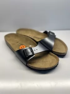 Sandali Birkenstock Madrid Birko-Flor Slide grigio metallizzato donna 42 - Foto 1 di 11