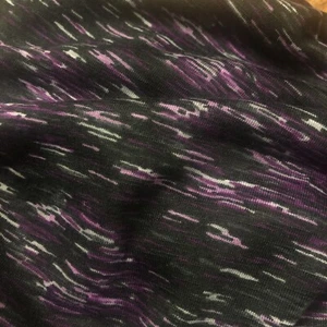 4 1/4 YARDS Stretch Fabric Geometric IKAT Black Purple Modal Viscose Bamboo x66” - Picture 1 of 5