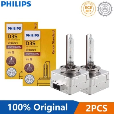 2pcs Philips D3S Xenon Headlight HID 35W Original Car Globes 4200K Standard Lamp - Image 1 of 4