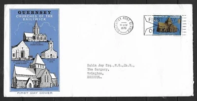 GB Guernsey: 1970 Churches of the Bailiwick FDC - Guernsey Cancel - Image 1 of 2