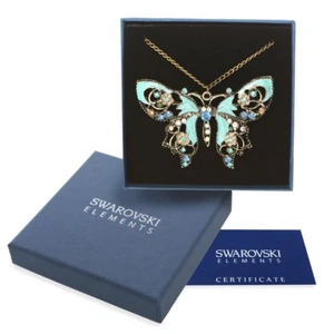 Collana oro Swarovski Element originale G4Love cristalli farfalla vintage regalo - Foto 1 di 3