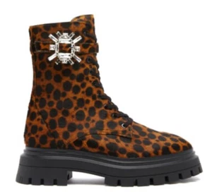NEW $895 Stuart Weitzman Crystal Nova Bedford Calf Hair Leopard Booties Sz 6.5 - Picture 1 of 14