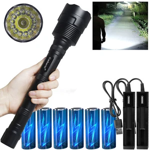 Torcia Super Luminosa Tattica 14 LED Potente T6 LED Torcia Lampada 5Modalità Campeggio - Foto 1 di 10