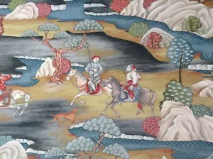Tela cortina vintage Sakai verde azulado japonés tipo inodoro algodón 280 cm ancho - Imagen 1 de 5