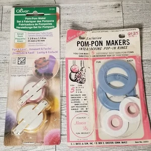 Kleebommel Bommel Maschine Set 35 mm 45 mm & mehr Plus Marcia Lynn Ringe Bommel Pon - Bild 1 von 6