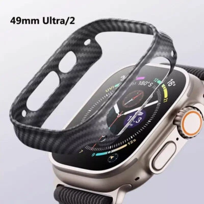 Funda protectora de fibra de carbono genuina para Apple Watch Ultra 2 49 mm cubierta de marco hueco Foto 1 de 4