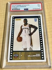 2019 Panini Stickers Zion Williamson RC No. 81 Graded Rookie Card RC Slab PSA 7