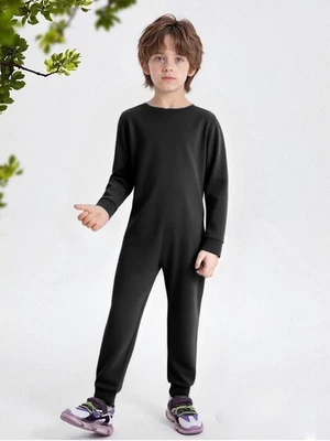 Kids Boys Special Needs Adaptive Clothing Cotton Long Sleeve Anti-strip Jumpsuit - Image 1 of 3