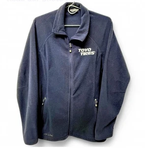 GIACCA EDDIE BAUER TOYO TIRES NAVY PILE CERNIERA, TAGLIA L, PETTO 42", LUNGHEZZA 27,5 - Foto 1 di 4