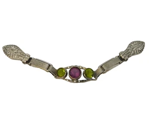 Early 20th Century Swiss Silver Paste Set Snake Form Clothing Buckle Antique - Picture 1 of 6