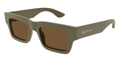 Gafas de sol Alexander McQueen AM0508S 003 marrón unisex nuevas auténticas Foto 1 de 2