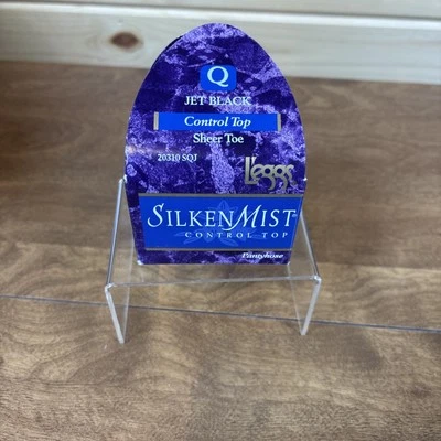 Pantimedias Leggs Silken Mist Control Top Talla Q Jet Negro Puntera Transparente Nuevas en Paquete Foto 1 de 3