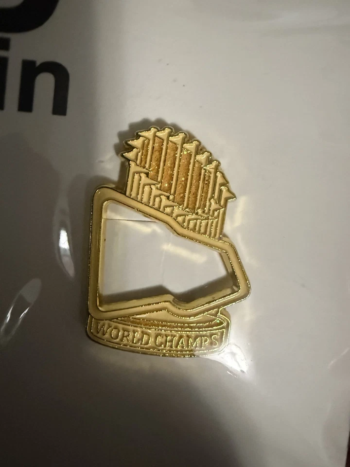 World Champs MLB Hat Pin – Fits New Era Fitteds – Gold Style - Image 1 of 4