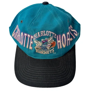 Vintage STARTER CHARLOTTE HORNETS Authentic NBA Ball Cap Tri Power 3 - Foto 1 di 9