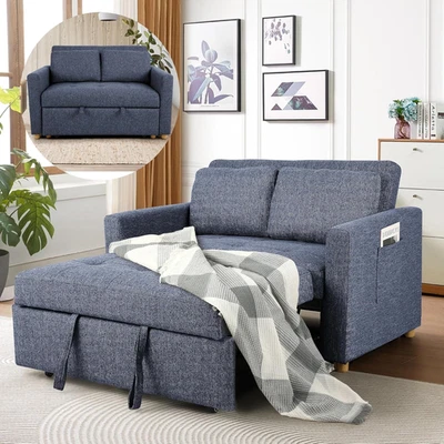 3-in-1 Sleeper Sofa Convertible Pull Out Couch Bed Futon Sofa Loveseat Office - Image 1 of 4